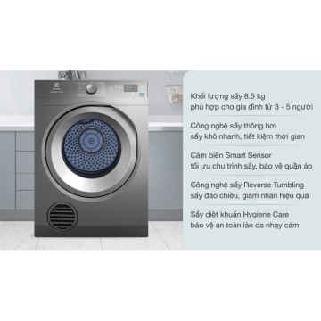 Máy sấy thông hơi Electrolux 8.5 kg EDS854N3SB Máy sấy thông hơi Electrolux 8.5 kg EDS854N3SB