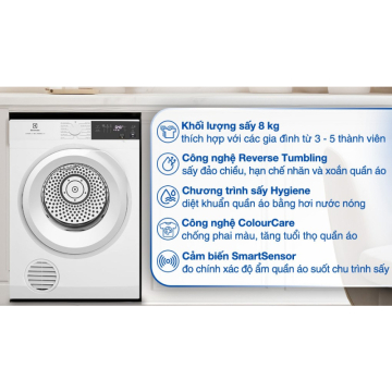 Máy sấy thông hơi Electrolux UltimateCare 8 kg EDV804H3WC