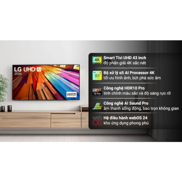 Smart Tivi LG AI 4K 43 inch 43UT8050PSB