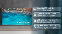 Smart Tivi Samsung 4K Crystal UHD 85 inch UA85BU8000 Mới 2022